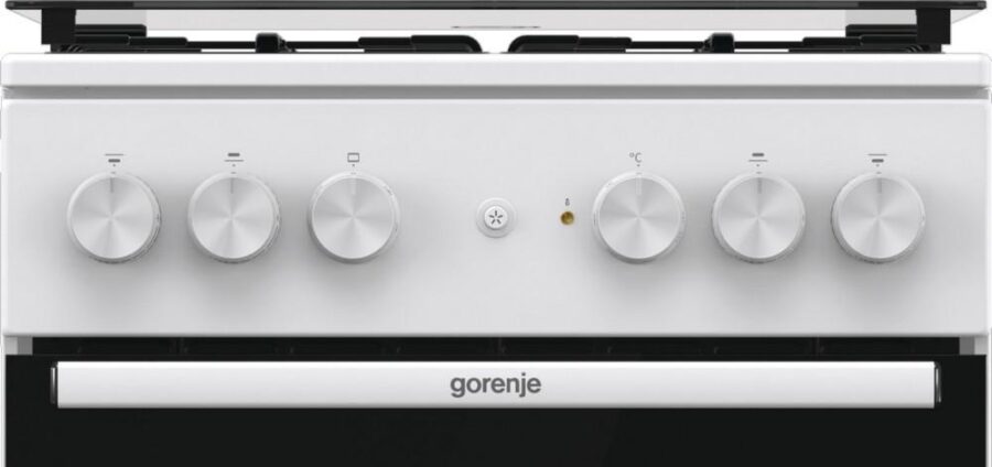 Комбинированная плита Gorenje/ Комбинированная плита Gorenje, Линия Essential, Эмаль SilverMatte, объем духовки 68 л, механическое управление, электроподжиг, рельефные направляющие, 2 стекла+термослой, энергоэффективность А, цвет белый — изображение 3