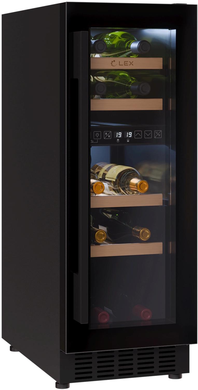 Винный шкаф Lex LWD3017BL dual zone 1-нокамерн. черный — изображение 2
