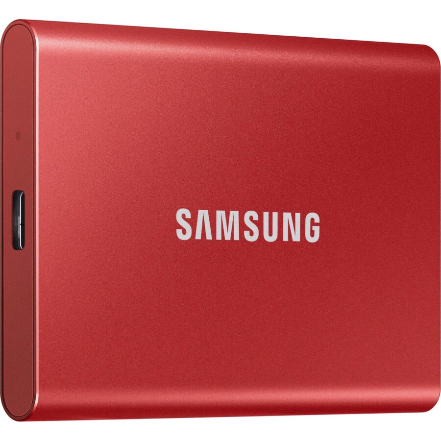 Внешние HDD и SSD/ Samsung External SSD T7, 2000GB, Type-C, USB 3.2 Gen2, R/W 1050/1000MB/s, 85x57x8mm, Metallic Red (12 мес.) — изображение 2