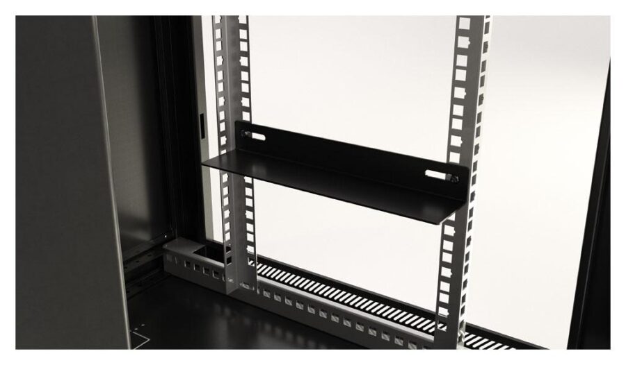 Шкаф коммутационный Hyperline (TWB-0645-GP-RAL9004) настенный 6U 600x450мм пер.дв.стекл 60кг черный 367мм IP20 сталь — изображение 3