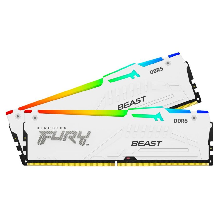 Память оперативная/ Kingston 32GB 5200MT/s DDR5 CL40 DIMM (Kit of 2) FURY Beast White RGB XMP — изображение 3