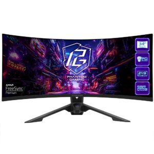 Купить Монитор 34" ASRock Phantom Gaming PG34QRT3A Black (VA, 3440x1440, HDMI+HDMI+DP+Type C, 1 ms, 178°/178°, 500 cd/m, 3000:1, 180Hz, HDR400, MM, Curved 1500R, Height adjustment) - 4D-15139378 из реестра по лучшей цене