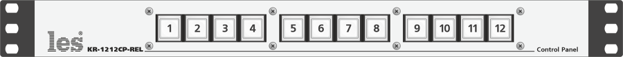 KR-1212CP-REL - Активный пульт управления. 12 кнопок, выходные сигналы GPI (уровень или импульс), входные GPI для подсветки кнопок, защитный колпачок на кнопках, встроенный БП.
