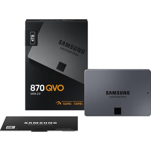 Твердотельные накопители/ Samsung SSD 870 QVO, 4000GB, 2.5" 7mm, SATA3, 4-bit MLC, R/W 560/530MB/s, IOPs 98 000/88 000, TBW 1440, DWPD 0.33 (12 мес.) — изображение 6