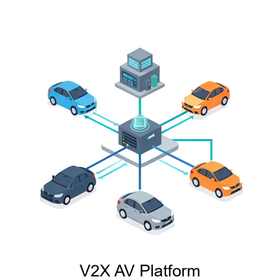 V2X AV Platform — Платформа V2X AV (V2AP) представляет собой серверное программное обеспечение, предназначенное для предоставления услуг V2X с целью повышения безопасности и эффективности дорожного движения.