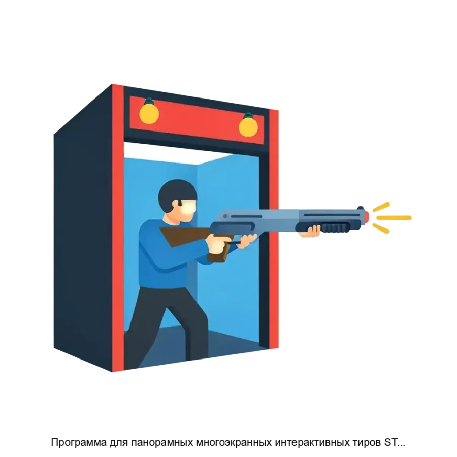 Программа для панорамных многоэкранных интерактивных тиров START SHOOTING GAMES MS — включает в себя сборник из десяти уникальных игровых сюжетов и упражнений. Основная задача: игровой тир с виртуальной стрельбой.