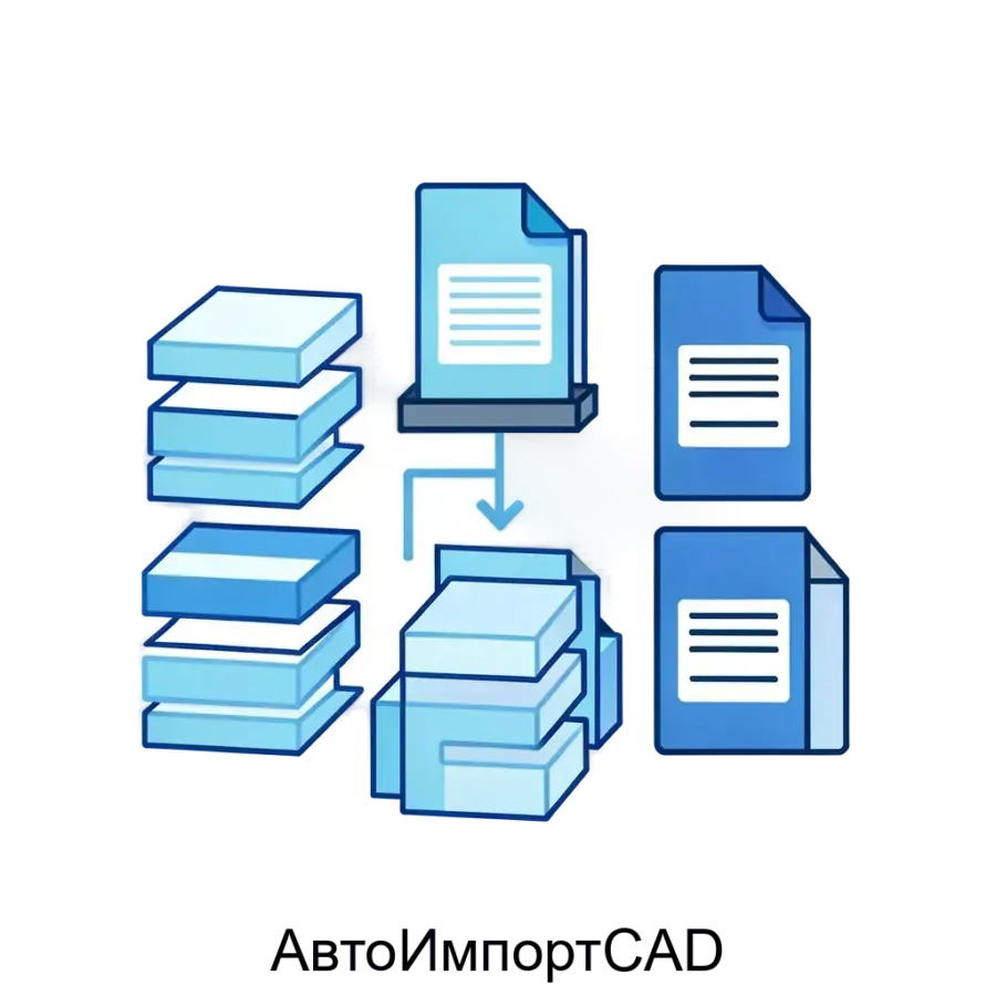 АвтоИмпортCAD представляет собой расширение для CAD, предназначенное для автоматического импорта различных форматов файлов, включая PDF, DWG и DXF. Основная задача: упрощает массовый импорт файлов в CAD-системы.