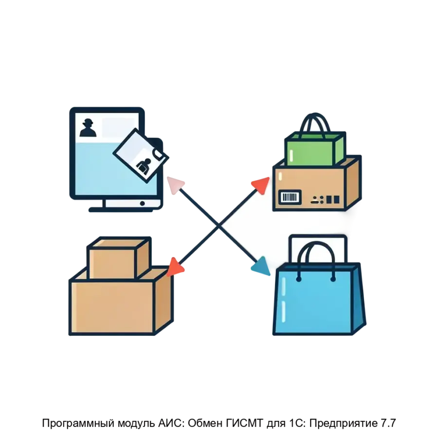 Программный модуль АИС: Обмен ГИСМТ для 1С: Предприятие 7.7 представляет собой специализированное решение для обмена данными между системой 1С 7.7 и.