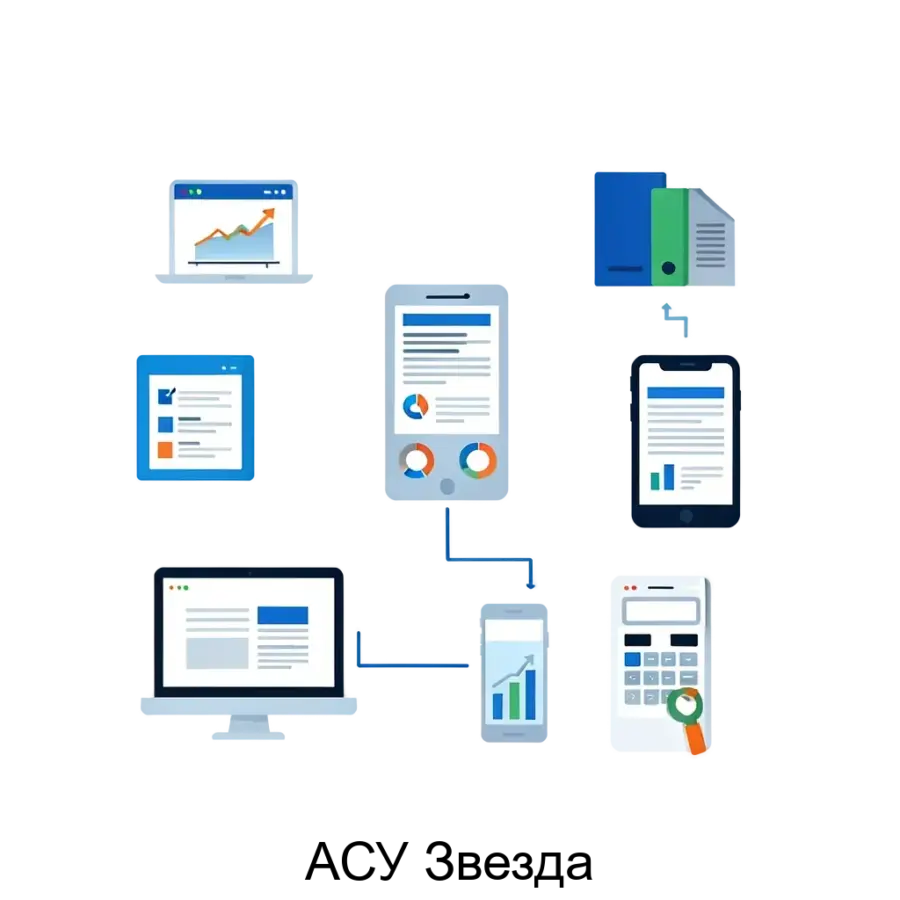 АСУ Звезда представляет собой программное обеспечение, предназначенное для автоматизации процессов управления на различных уровнях. Основная задача: комплексная автоматизация бизнес-процессов предприятий.