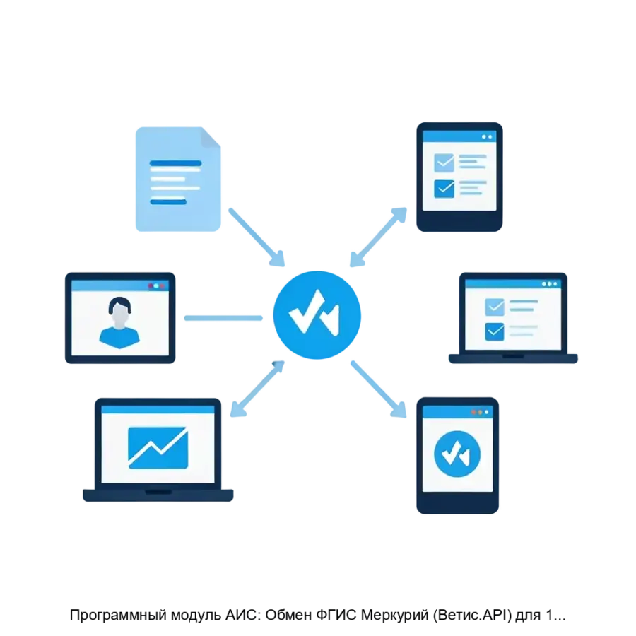 Программный модуль АИС: Обмен ФГИС Меркурий (Ветис.API) для 1С: Предприятие 7.7 — Модуль АИС: Обмен ФГИС «Меркурий (Ветис.API)» для 1С: Предприятие 7.7 представляет собой высокотехнологичное решение.