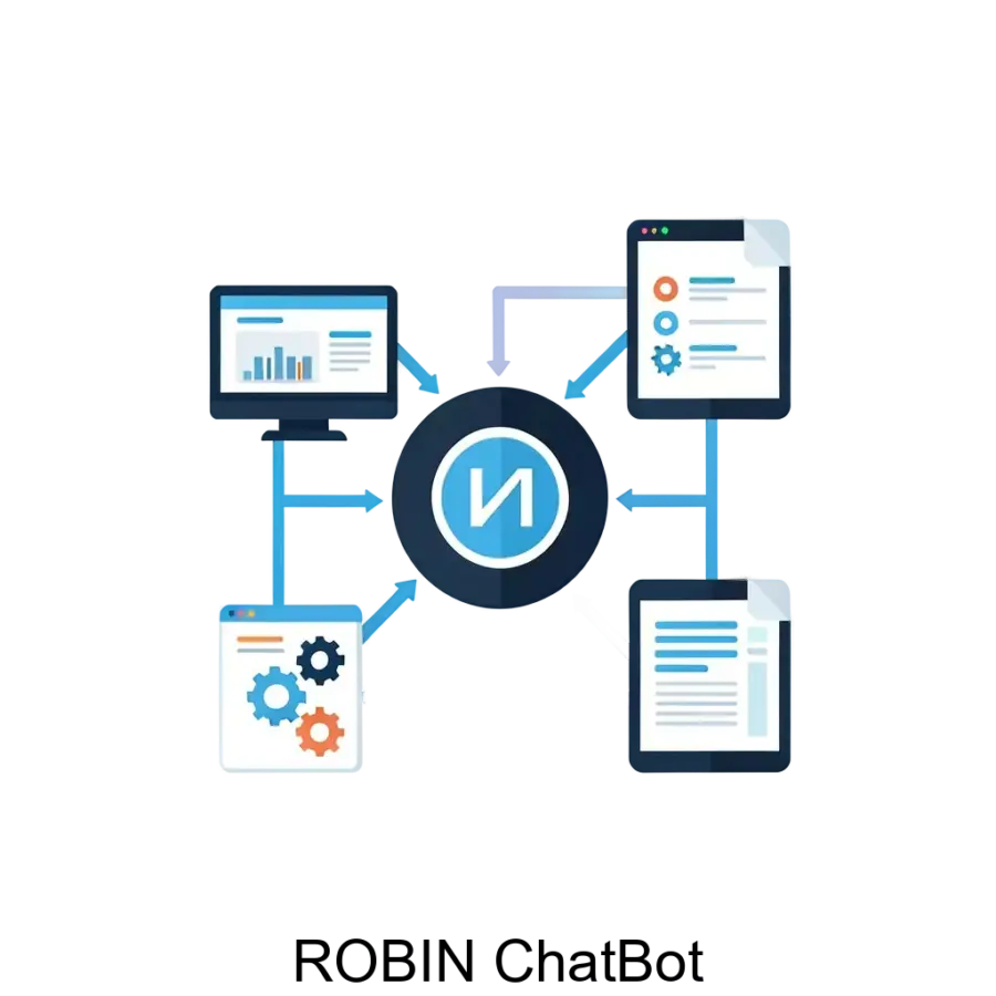 ROBIN ChatBot представляет собой современное решение для автоматизации бизнес-процессов в организациях разного масштаба, включая крупный бизнес и госкомпании. Основная задача: автоматизация бизнес-процессов с помощью ИИ.