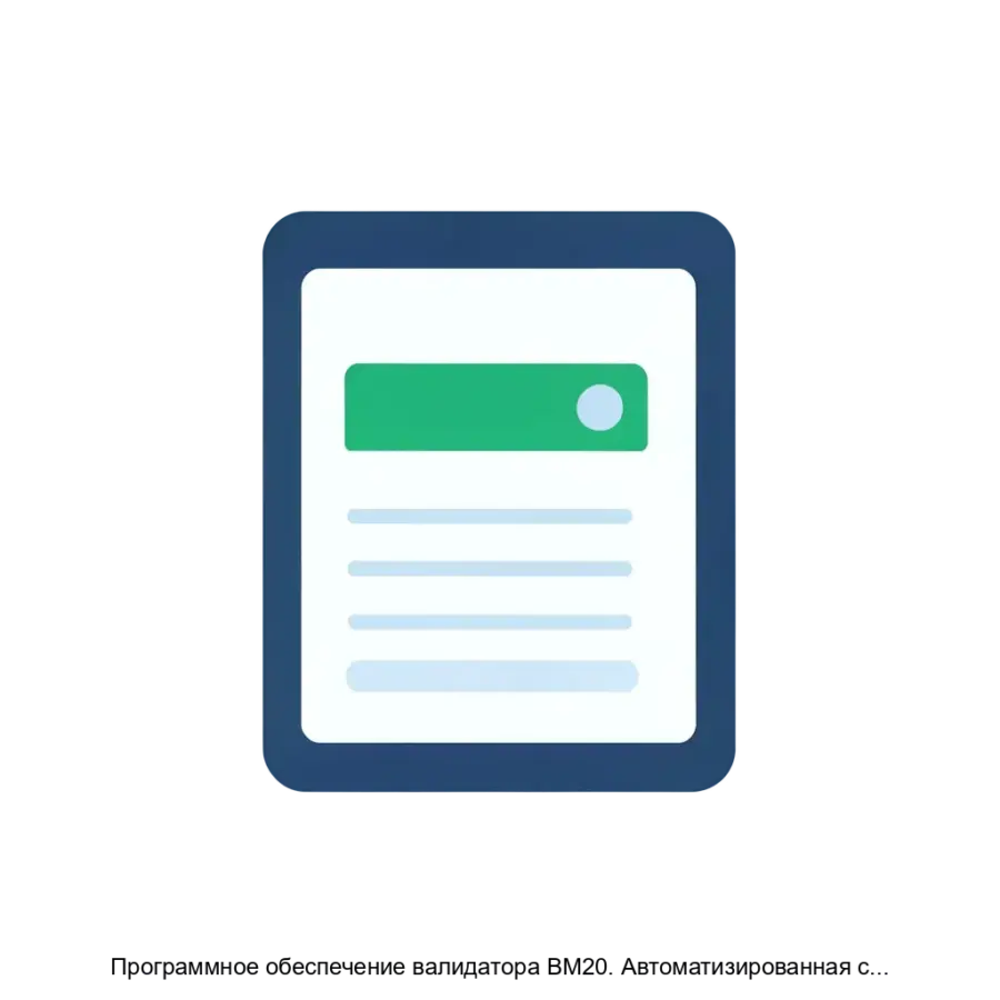 Программное обеспечение валидатора ВМ20. Автоматизированная система контроля и оплаты услуг перевозки на городском пассажирском транспорте СанктПетербурга — Представленный продукт.