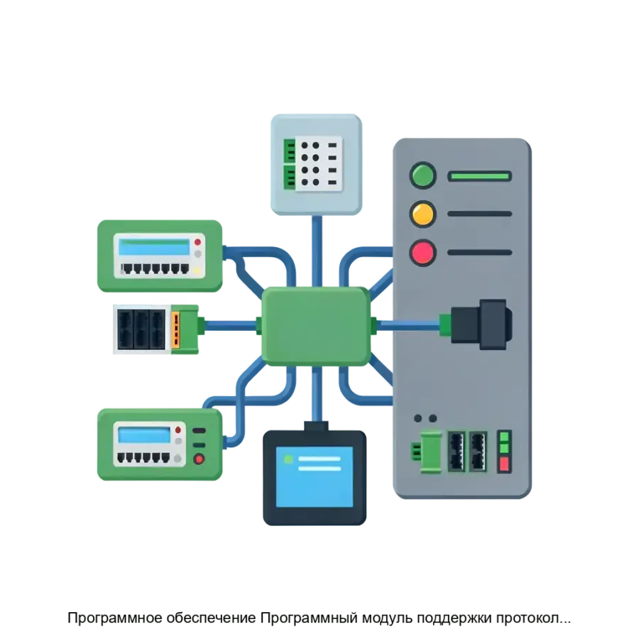Программное обеспечение Программный модуль поддержки протокола Modbus TCP — программное обеспечение позволяет подключать клиентов, реализуя передачу и запись данных в различных форматах регистров.