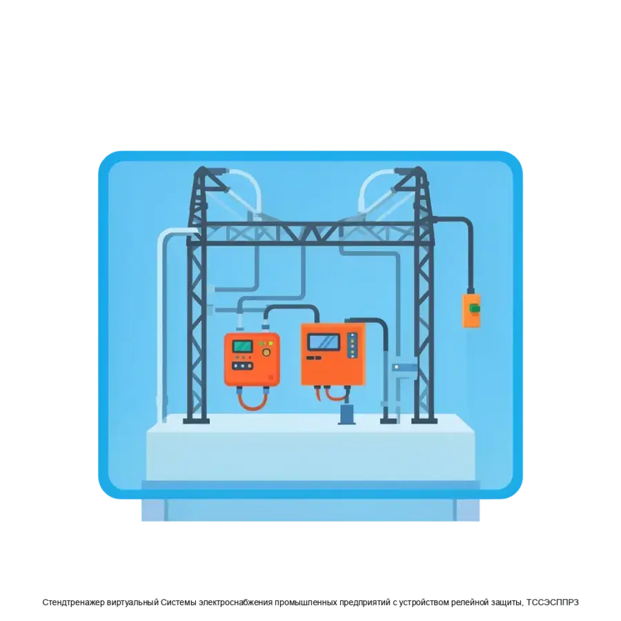 Cтендтренажер виртуальный Системы электроснабжения промышленных предприятий с устройством релейной защиты, ТССЭСППРЗ — Этот тренажер является виртуальным аналогом классического учебного стенда.