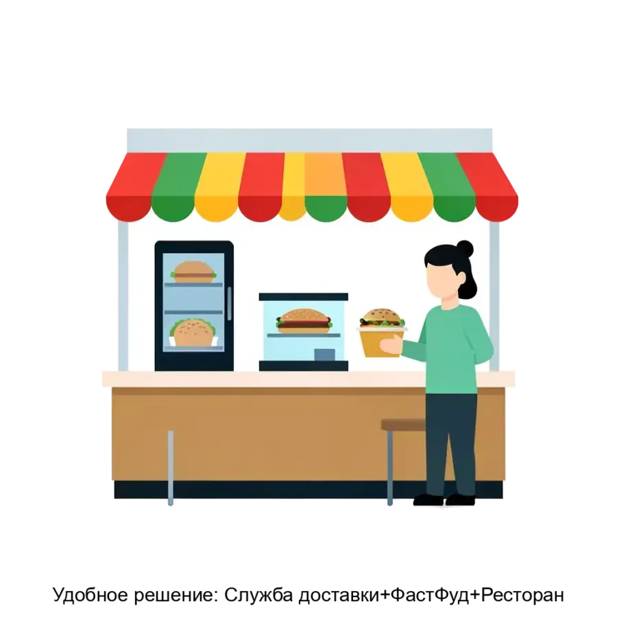 Удобное решение: Служба доставки+ФастФуд+Ресторан — Программное обеспечение "Удобное решение: Служба доставки + ФастФуд + Ресторан" (1С Доставка) представляет собой комплексное решение для автоматизации служб доставки.