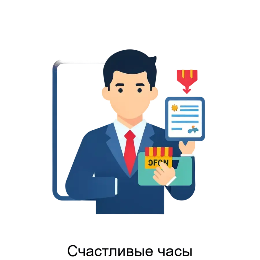 Приложение "Счастливые часы" представляет собой современное решение для управления акциями и скидками в магазинах, разработанное специально для использования с терминалами Эвотор.