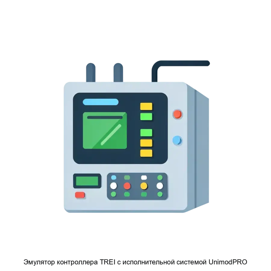 Эмулятор контроллера TREI с исполнительной системой UnimodPRO представляет собой специализированное программное обеспечение. Основная задача: **Промышленная эмуляция контроллеров реального времени**.