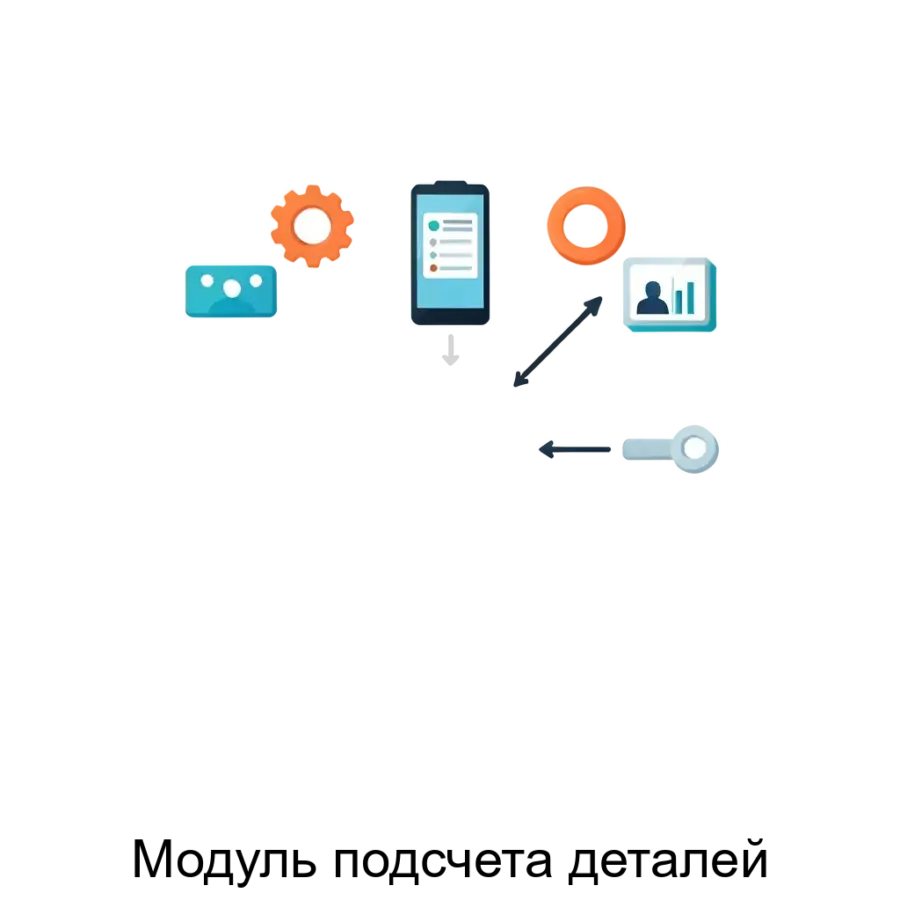 Модуль подсчета деталей — Программное обеспечение функционирует в режиме реального времени, позволяя пользователям получать немедленные результаты по учету деталей.