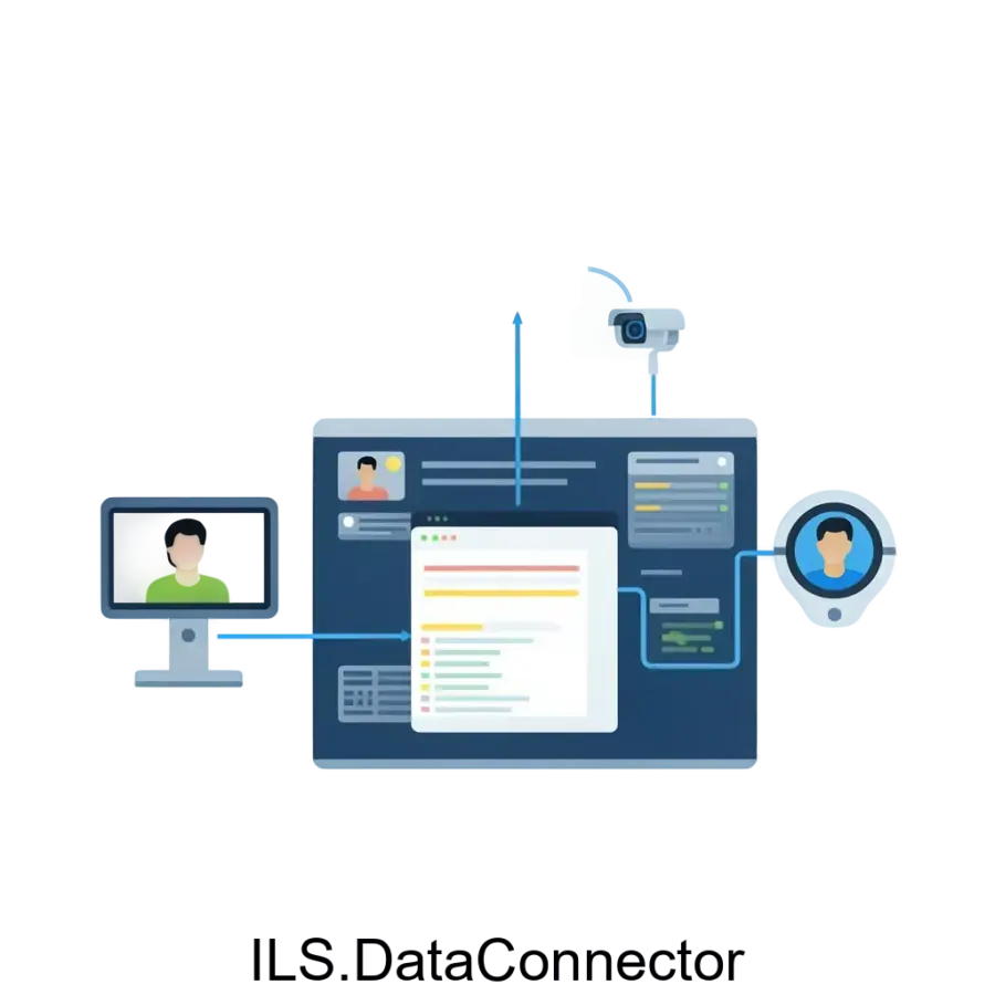 ILS.DataConnector — интегрируется с пользовательским интерфейсом, обеспечивая интуитивно понятный доступ к данным. Основная задача: интеграция данных и видеонаблюдения в реальном времени.