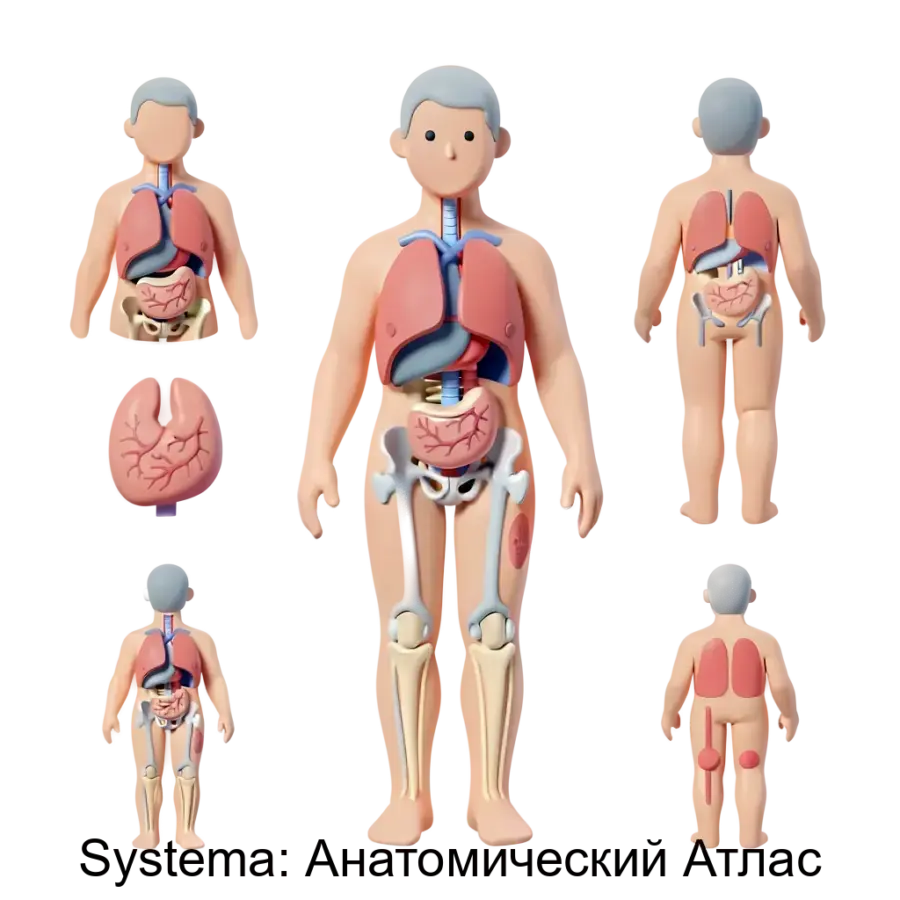 Systema: Анатомический Атлас — Анатомический 3D‑атлас SYSTEMA представляет собой интерактивный инструмент, позволяющий легко и эффективно изучать анатомию человека с использованием детализированных 3D‑моделей.