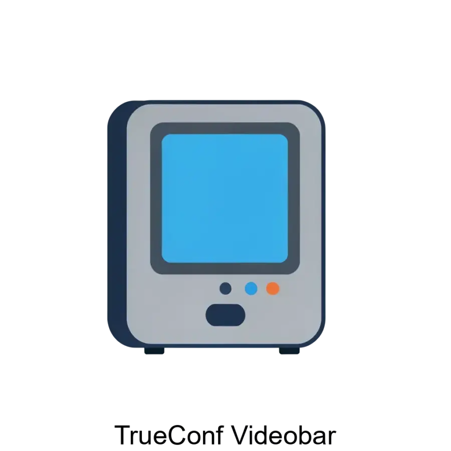 TrueConf Videobar — это ВКС-система «все в одном» со встроенными камерой и микрофонным массивом, предназначенная для использования в малых переговорных комнатах.