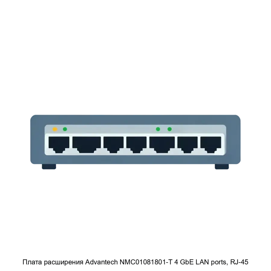 Плата расширения Advantech NMC01081801-T 4 GbE LAN ports, RJ-45 — Модуль сетевого расширения с восьмью портами.