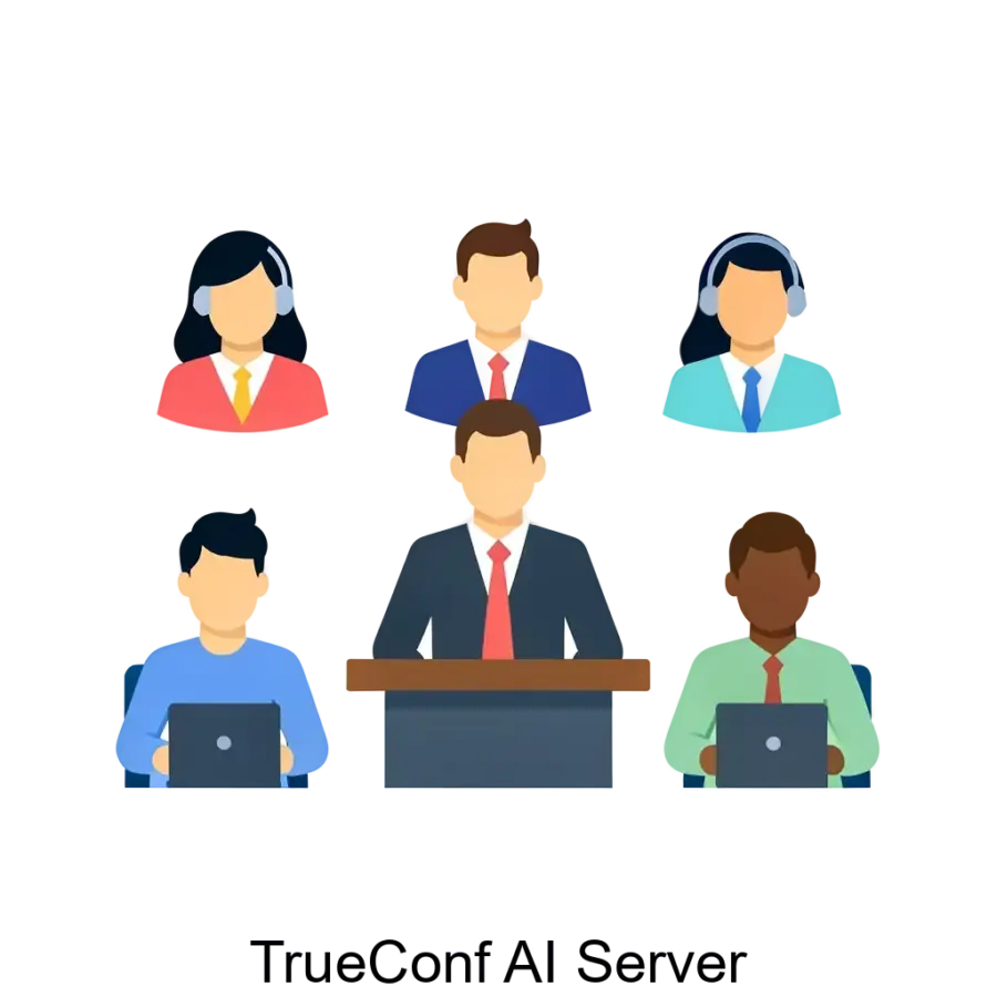 TrueConf AI Server — это инновационное программное решение, основанное на технологиях искусственного интеллекта. Основная задача: автоматическая транскрипция конференций с распознаванием спикеров.