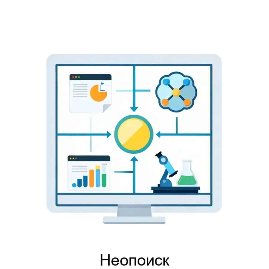 Неопоиск — Российский дискавери-сервис нового поколения, обеспечивающий интеллектуальный поиск зарубежных и отечественных электронных информационных ресурсов (публикации, диссертации.