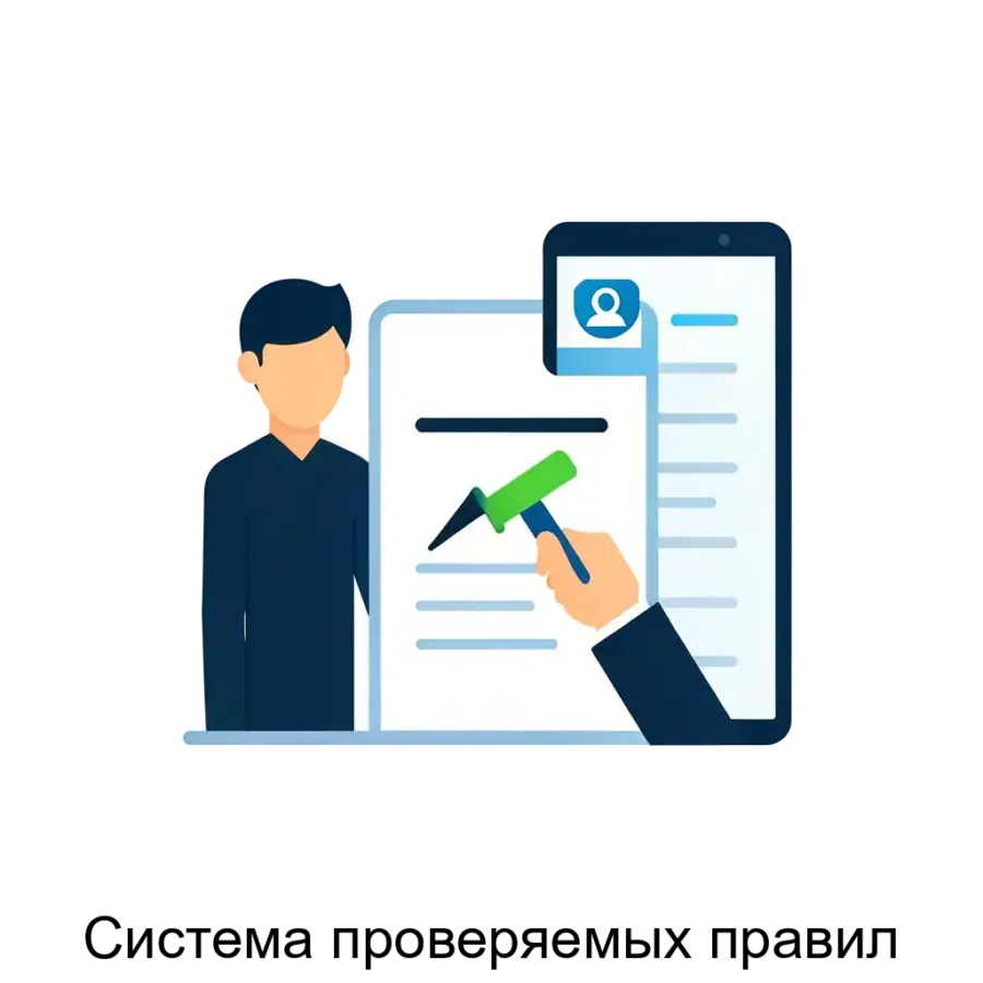 Система проверяемых правил представляет собой инновационное программное решение, предназначенное для ведения и контроля выполнения правил при оказании государственных или коммерческих услуг.