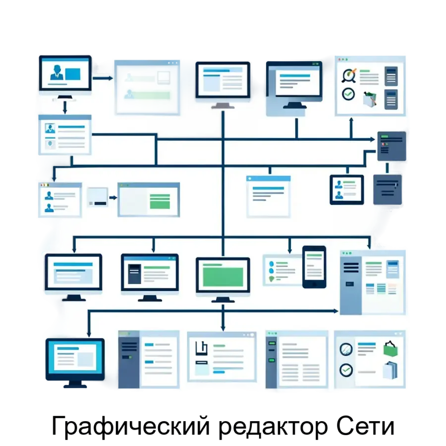 Графический редактор Сети — это мощное программное обеспечение, предназначенное для создания и редактирования схем диспетчерских мнемощитов и других графических моделей.