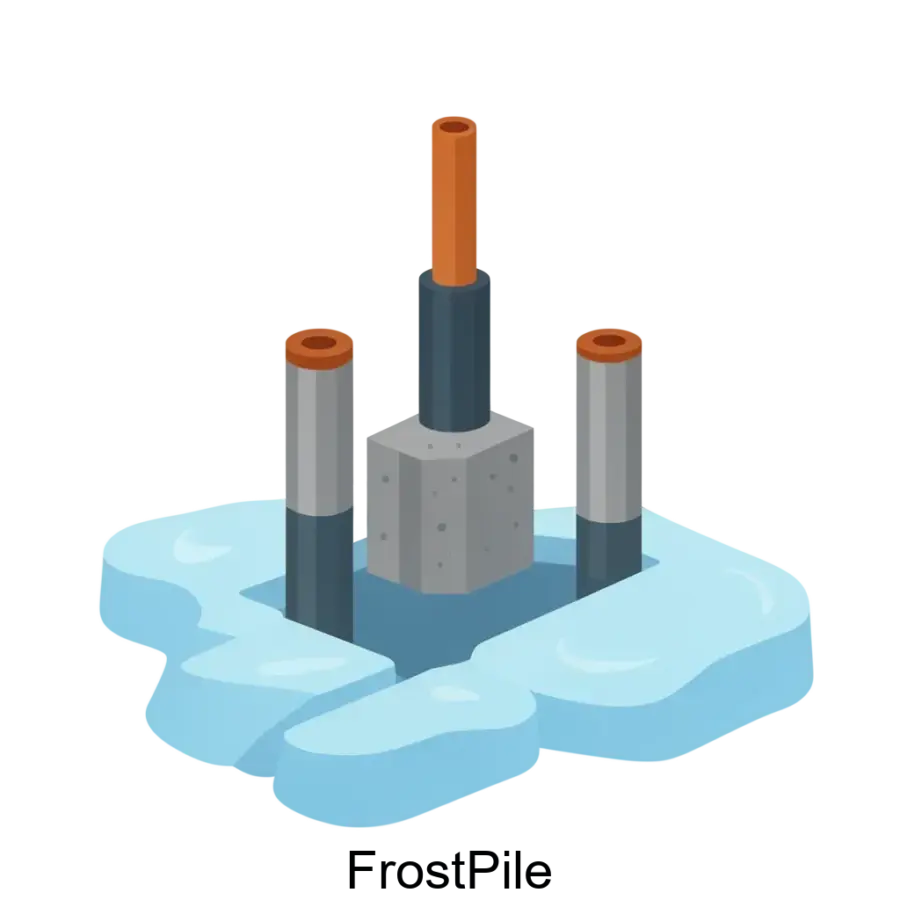 Основная функция программы FrostPile — расчет несущей способности свай по I принципу, который позволяет определить максимальную нагрузку. Основная задача: расчет свайных фундаментов на мерзлых грунтах.