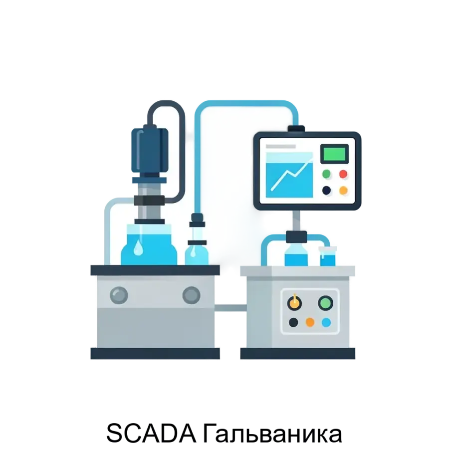 «SCADA Гальваника» — это передовая система автоматизации для управления линиями гальванического покрытия. Основная задача: автоматизация гальванических процессов с мониторингом и контролем.