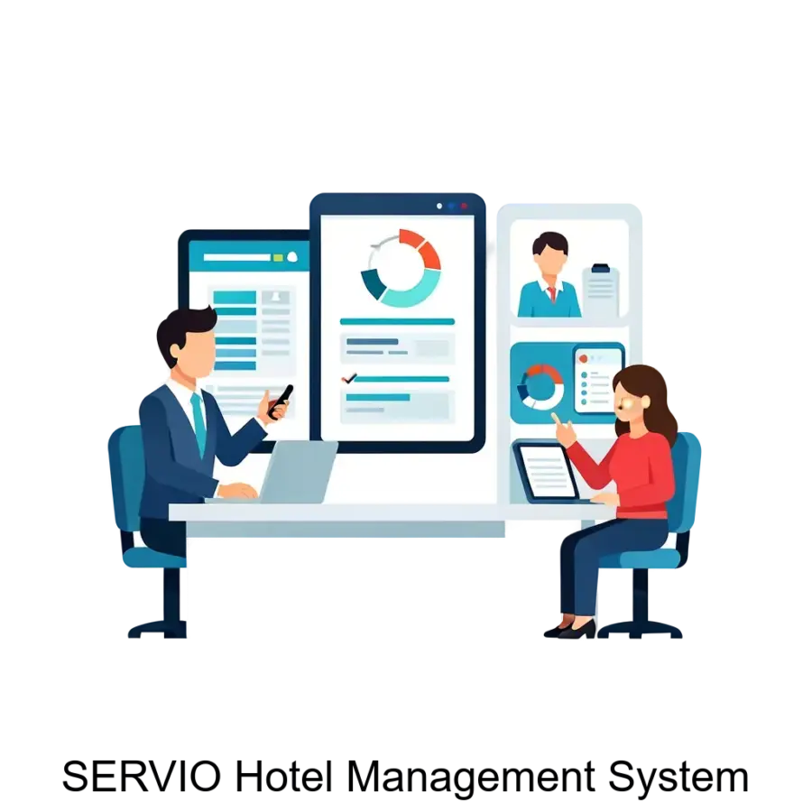 SERVIO Hotel Management System — «HMS Servio» является инструментом для упрощения ведения гостиничного бизнеса и автоматизации работы всех его подразделений с целью максимального контроля и оценки деятельности.