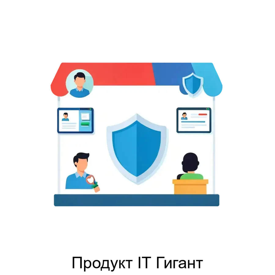 Продукт IT Гигант — Задача платформы обеспечить легитимное, безопасное, удобное и автоматизированное взаимодействие всех участников. Основная задача: маркетплейс удалённых услуг с защитой.