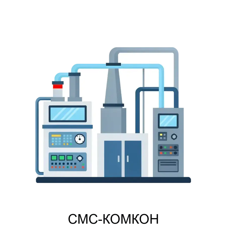 СМС-КомКон представляет собой пакет библиотек и программных модулей, предназначенный для автоматизации процессов в промышленности. Основная задача: автоматизация взаимодействия промышленных систем.