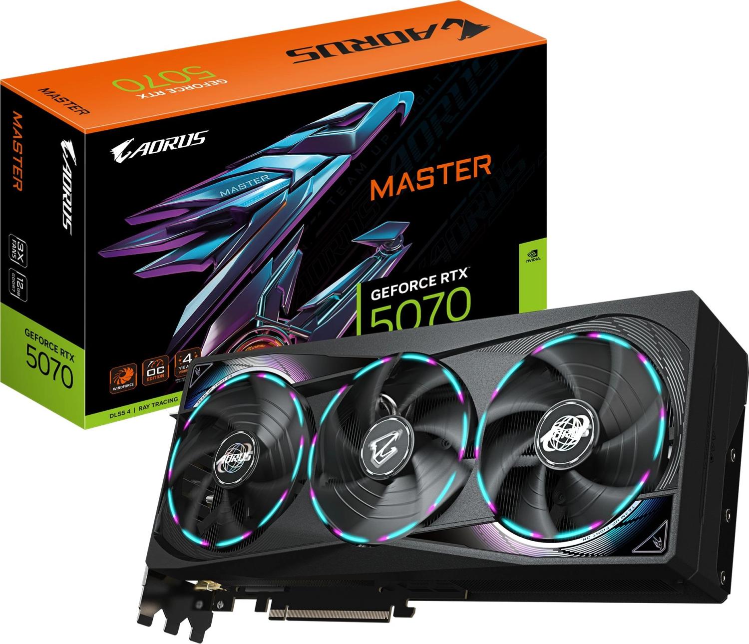 Видеокарта Gigabyte PCI-E GV-N5070AORUS M-12GD 1.0 NVIDIA GeForce RTX 5070 12Gb 192bit GDDR7 2715/28000 HDMIx1 DPx3 HDCP Ret — изображение 10