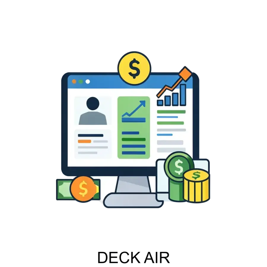 DECK AIR представляет собой передовое решение в области автоматизации работы с данными и процессами в рамках финансовых учреждений. Основная задача: автоматизация данных финансовых процессов интеллект-интеграция.