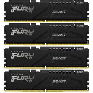 Купить Память оперативная/ Kingston 64GB 6000MT/s DDR5 CL40 DIMM (Kit of 4) FURY Beast Black XMP - 4D-14652944 из реестра по лучшей цене