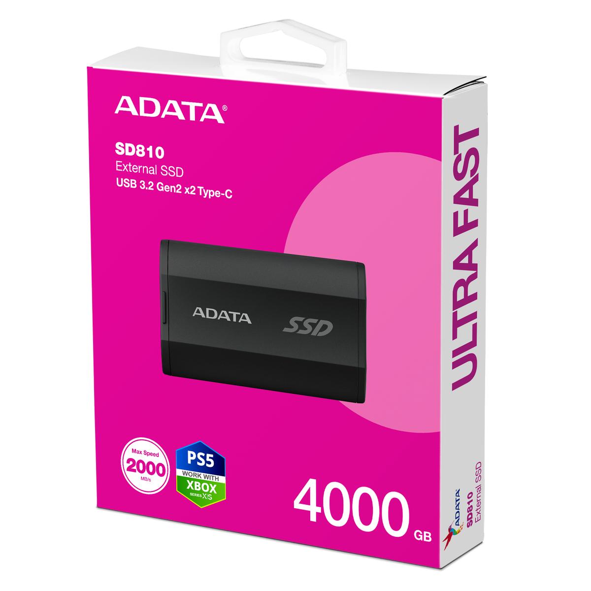 Твердотельный накопитель SSD ADATA 4TB SD810 SD810-4000G-CBK USB 3.2 Gen 2x2 Type-C,2000/2000 — изображение 6