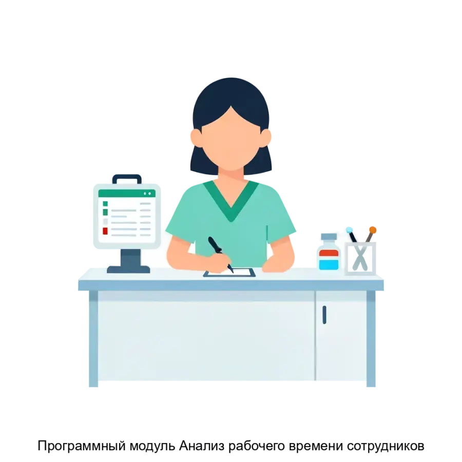 Программный модуль Анализ рабочего времени сотрудников — Программный модуль «Анализ рабочего времени сотрудников» предлагает интегрированное решение для мониторинга и анализа рабочего времени сотрудников в медицинских.