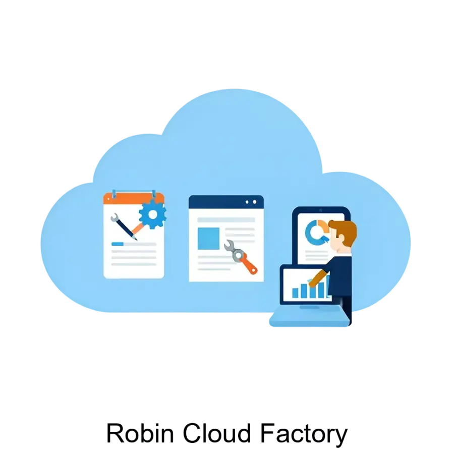 Облачная фабрика программных роботов Robin Cloud Factory (RCF) представляет собой компонент платформы ROBIN. Основная задача: облачные автоматизированные рабочие процессы для бизнеса.