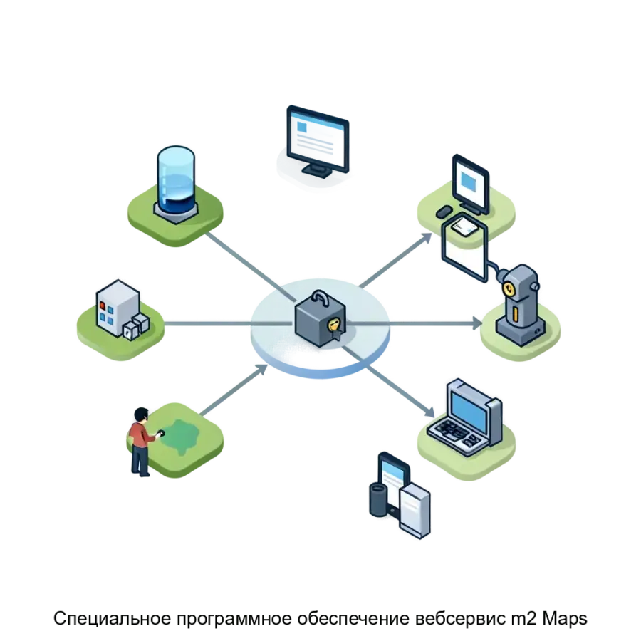 Специальное программное обеспечение вебсервис m2 Maps — Система разработана для отображения таких объектов, как участки дорог, дорожные камеры, автоматические пункты весового и габаритного контроля.