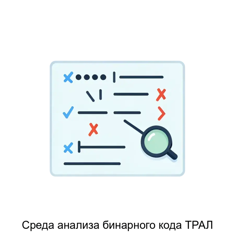 Среда анализа бинарного кода ТРАЛ — Среда анализа бинарного кода "ТРАЛ" представляет собой мощный инструмент, предназначенный для углубленного исследования. Основная задача: анализ бинарного кода на уязвимости.