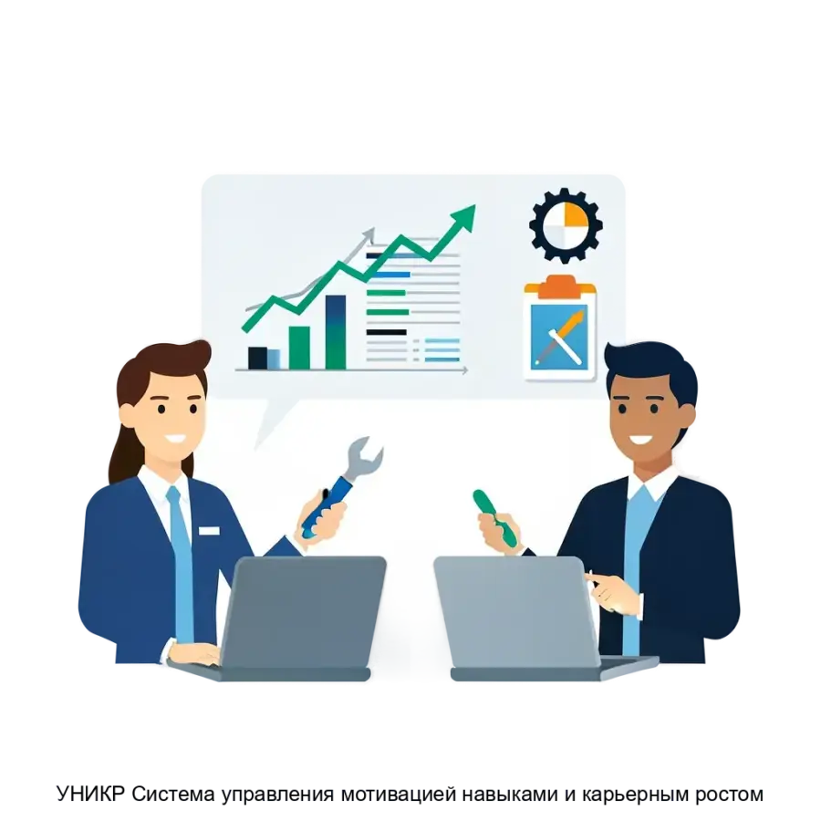 УНИКР Система управления мотивацией навыками и карьерным ростом — это интегрированное решение. Основная задача: мотивация сотрудников через карьерные планы и навыки.