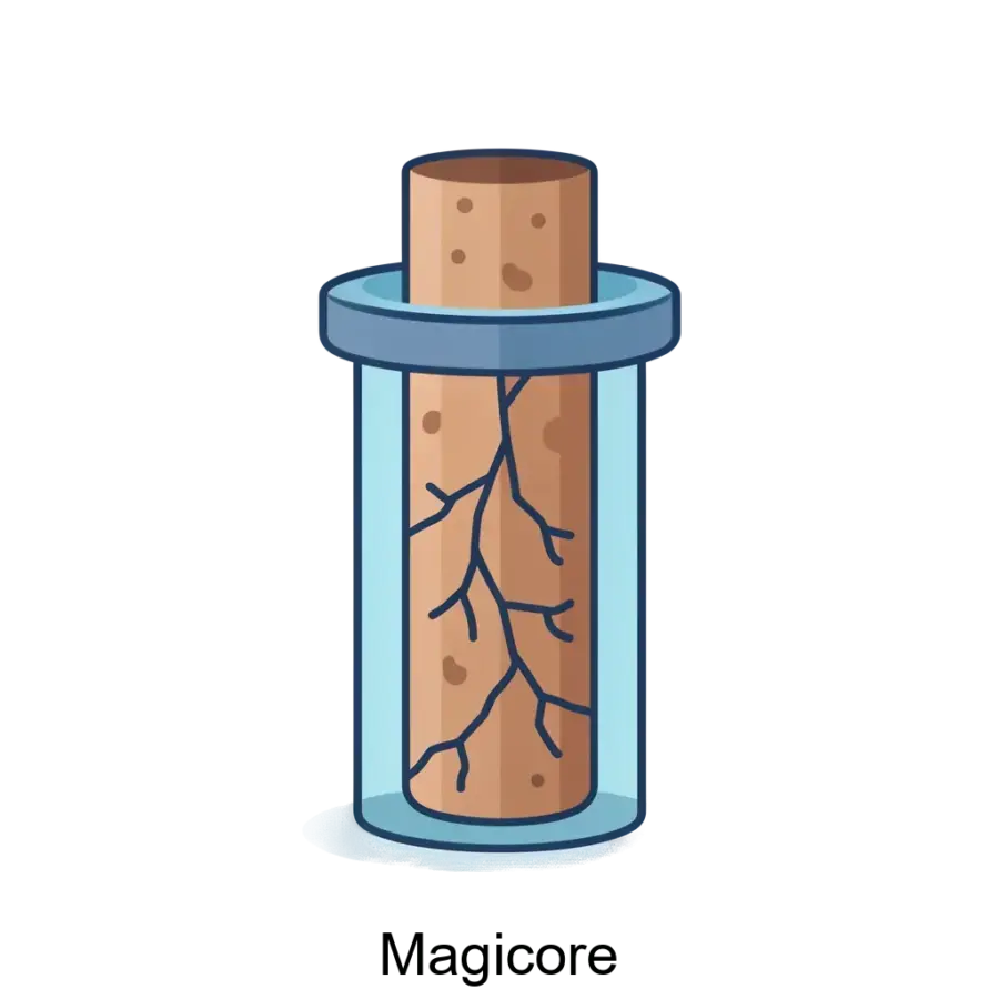 Программа Magicore является инновационным решением для автоматизированного анализа геологических кернов, использующим технологии нейросетей. Основная задача: автоматический нейросеть-анализ геокернов с трещинами.