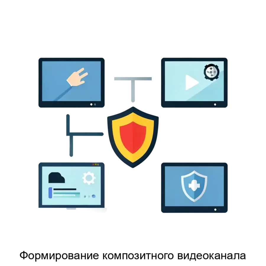 Программа "Формирование композитного видеоканала" разработана для использования в составе специализированного программного обеспечения. Основная задача: интеллектуальное преобразование видеопотоков для безопасности.