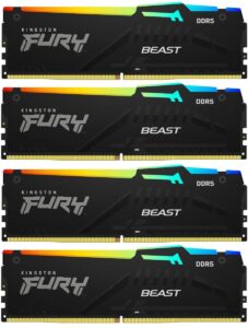 Купить Память оперативная/ Kingston 128GB 5200MT/s DDR5 CL40 DIMM (Kit of 4) FURY Beast RGB XMP - 4D-14786300 из реестра по лучшей цене