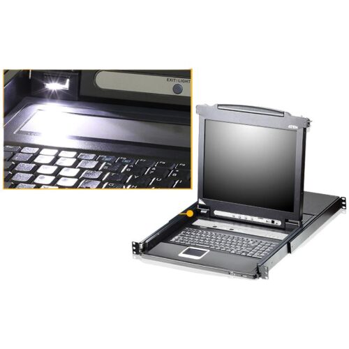 8-портовый IP KVM-переключатель с ЖК-дисплеем Slideaway/ATEN/ SINGLE RAIL 8P PS/2-USB LCDKVMP 17INCH WIH IP — изображение 3