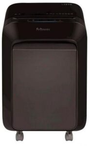 Купить Шредер Fellowes PowerShred LX210 черный (секр.P-4) фрагменты 16лист. 23лтр. скрепки скобы пл.карты - 4D-12305937 из реестра по лучшей цене