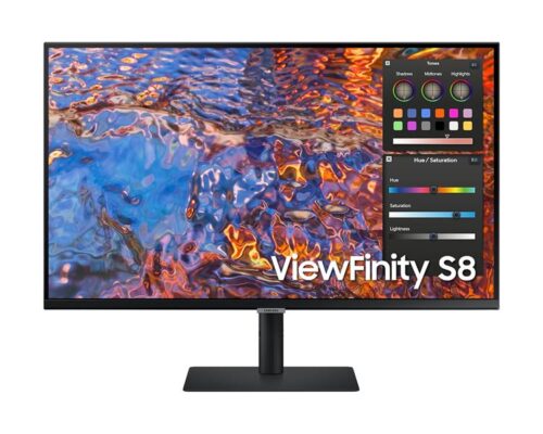 Монитор Samsung 32" ViewFinity S8 S80PB S32B800PXI (IPS 21:9 3840x2160x60Hz 5ms 350cd 1000:1 178/178 1,07 bill; DP; HDMI; USB-C (90W); USB3.0x3 RJ45 HAS Tilt Swiv VESA Black